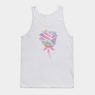 Rose Flower Silhouette Shape Text Word Cloud Tank Top